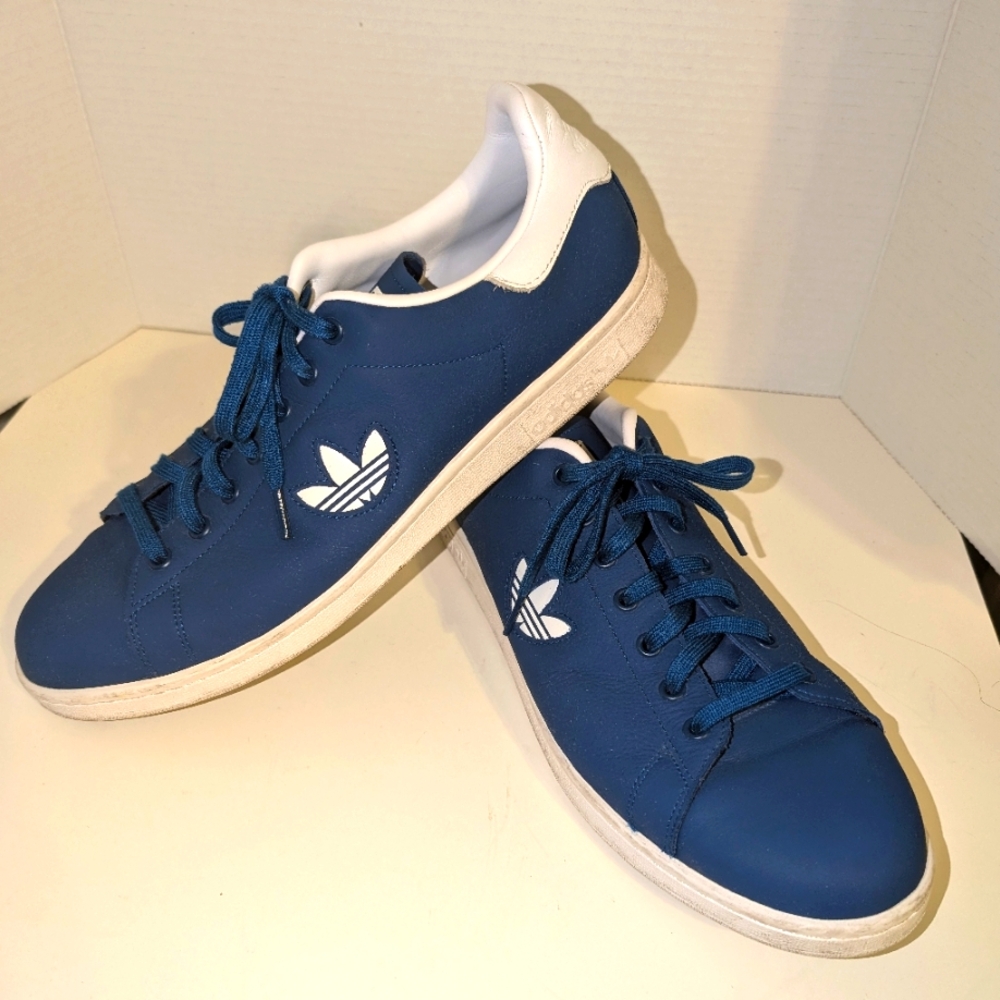 Adidas Stan Smith Blue/White Leather Trefoil Men's Sneakers Size 14 Style#G27998